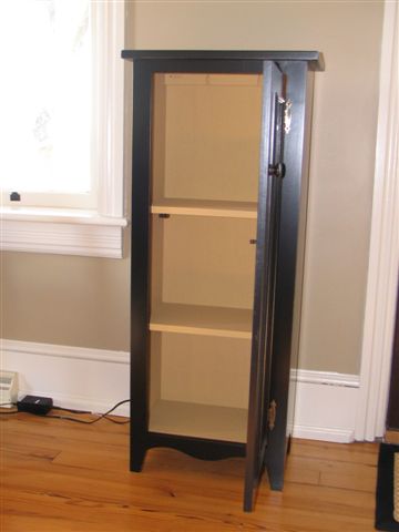 canning cupboard open